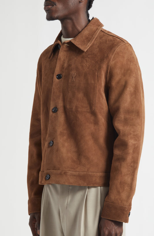 Ami De Coeur Leather Shirt Jacket