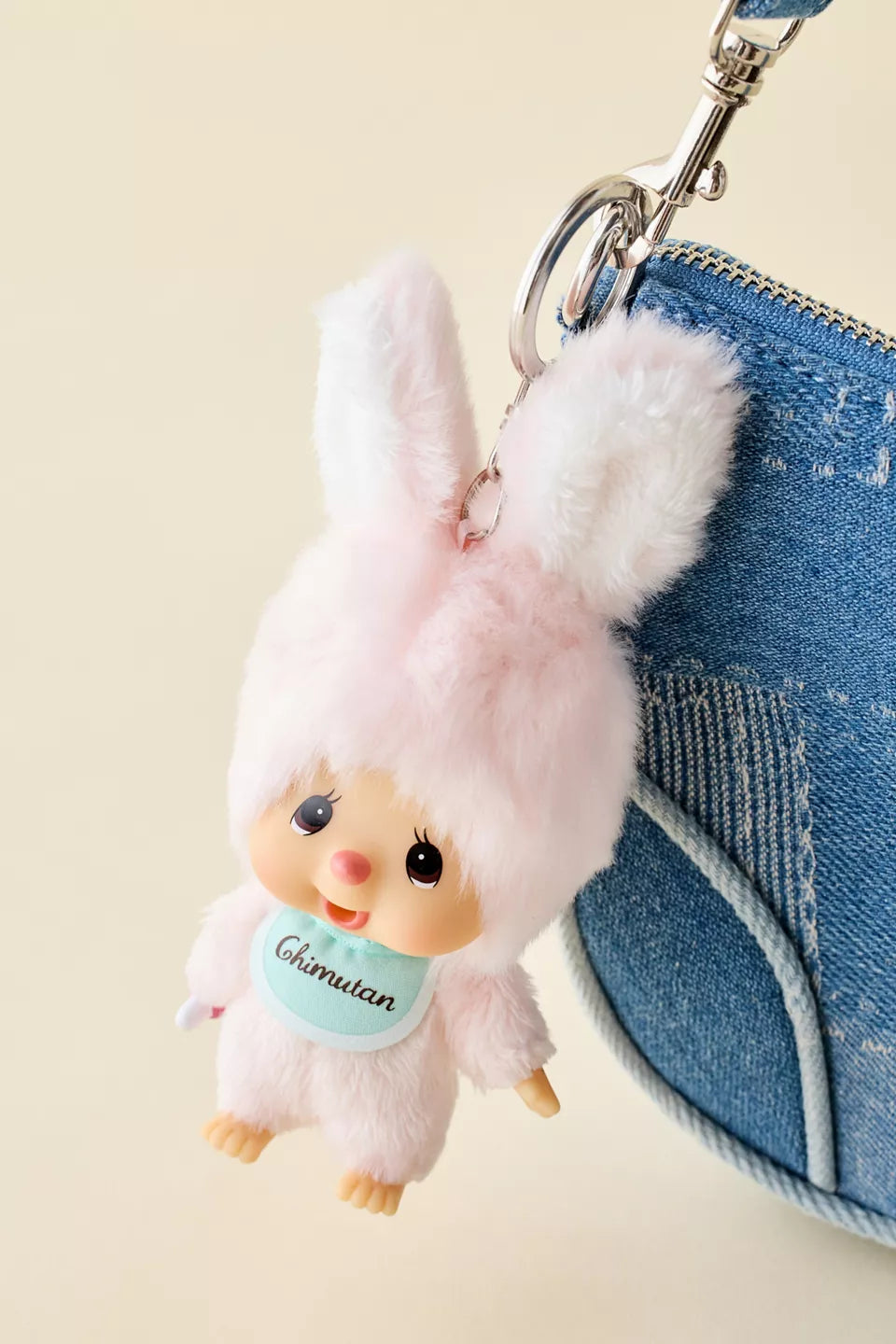 Monchhichi Friends Chimutan Bunny Plushie Keychain