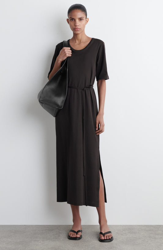 Belted Midi T-Shirt Dress