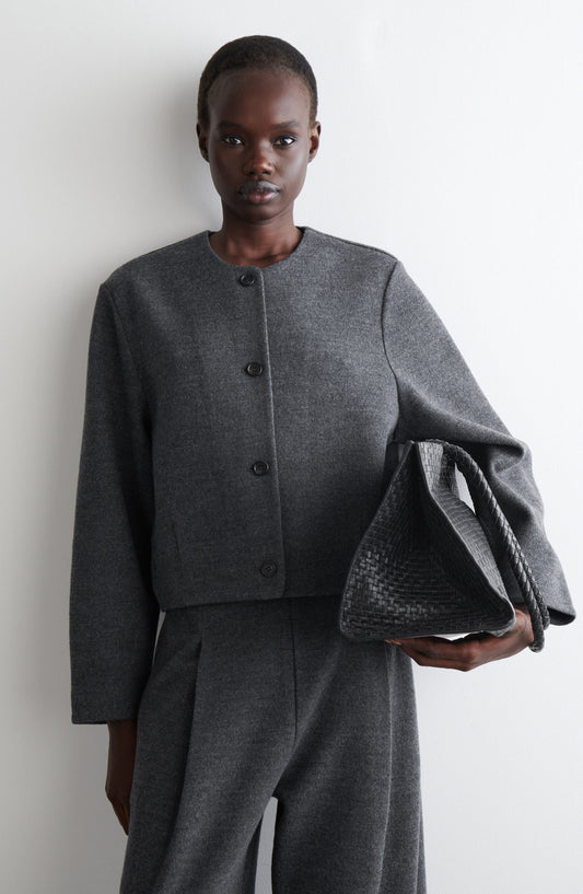 Button Front Wool Jacket