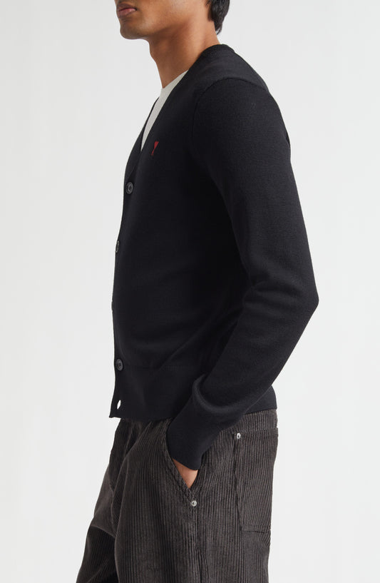 Ami de Coeur Patch Merino Wool Cardigan