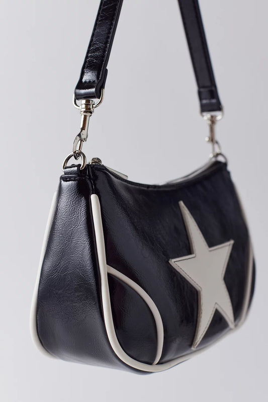 Daphne Star Faux Leather Moto Bag