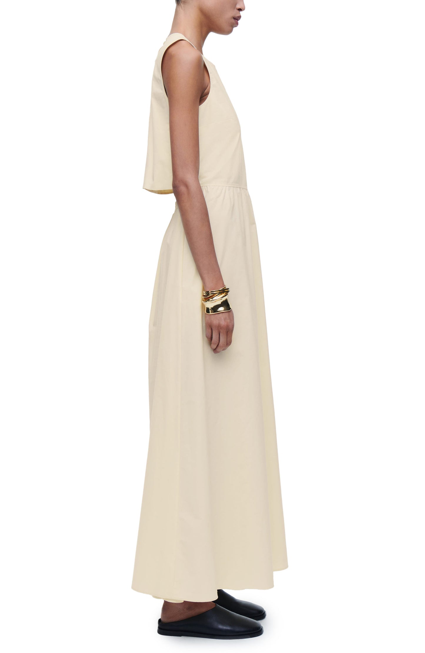 Sleeveless Open Back Cotton Maxi Dress