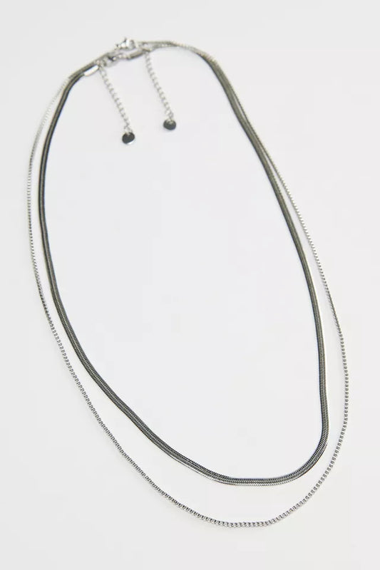 Snake Chain Stainless Steel Layered Necklace Set