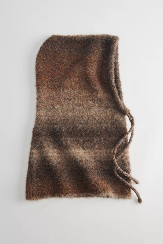Ombre Knit Adjustable Balaclava Hood