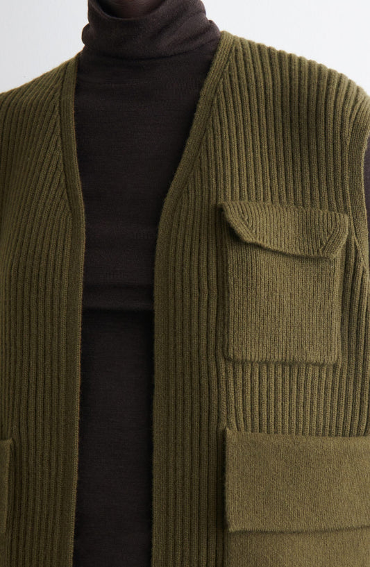 Merino Wool Rib Utility Vest