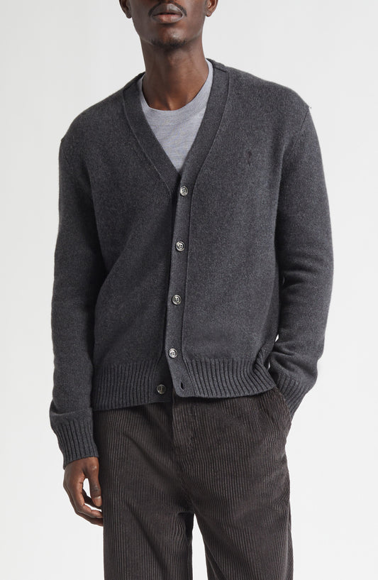 Ami de Coeur Embroidered Cashmere & Wool V-Neck Cardigan