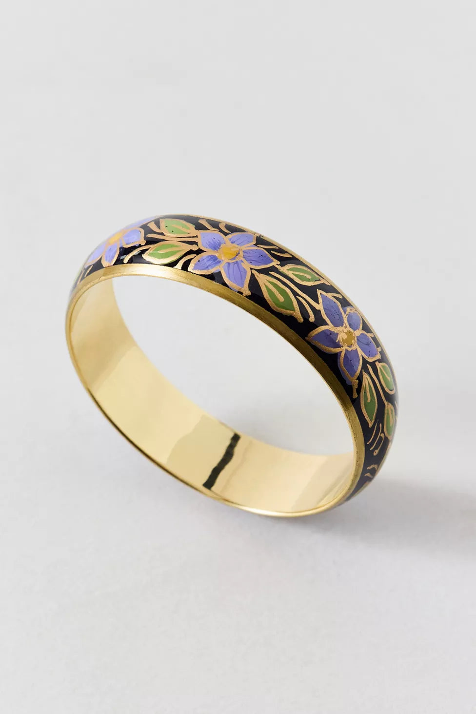 Floral Enamel Bangle Bracelet