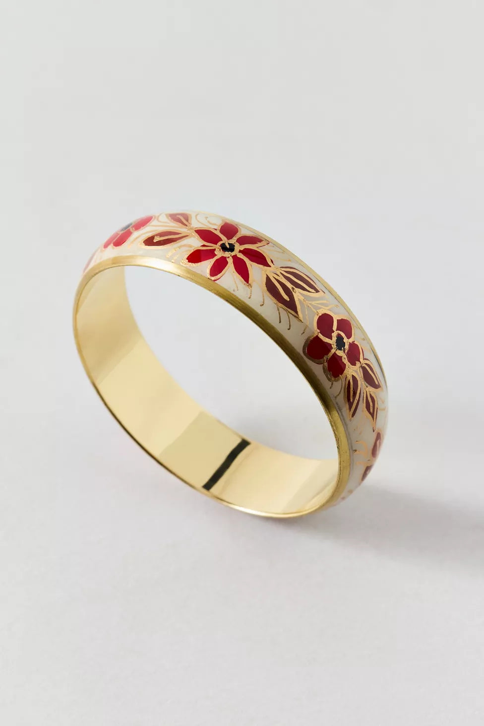 Floral Enamel Bangle Bracelet