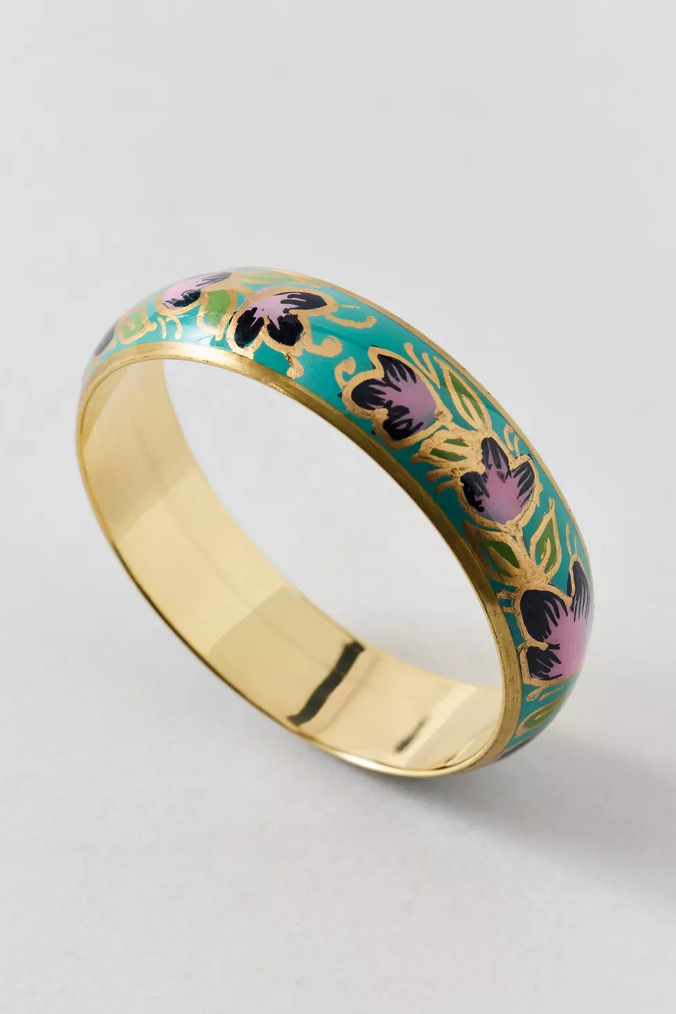 Floral Enamel Bangle Bracelet