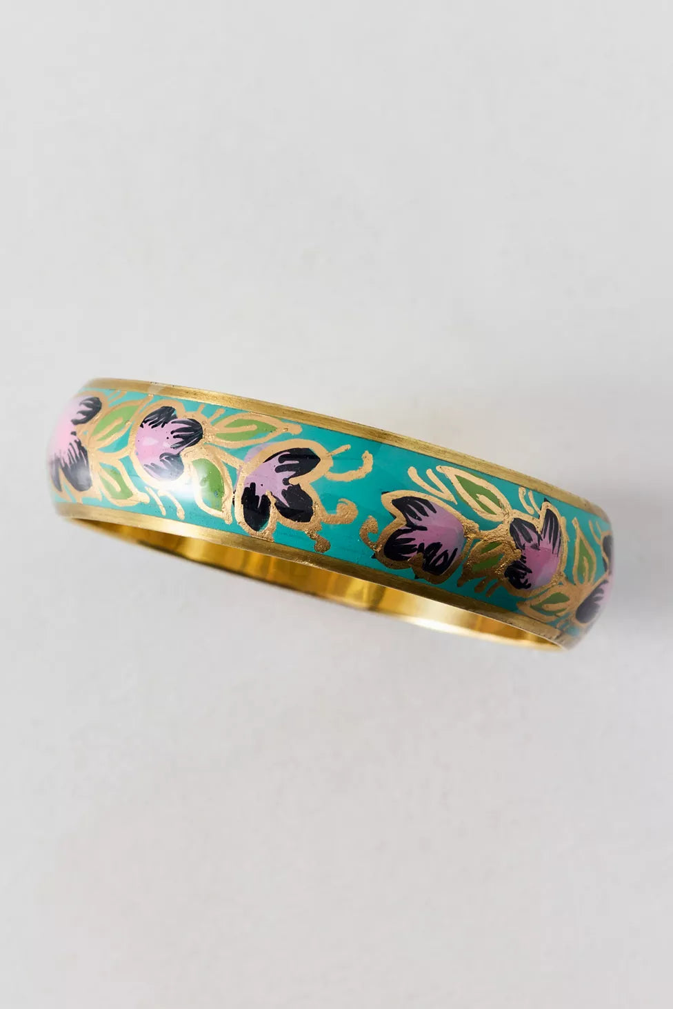 Floral Enamel Bangle Bracelet