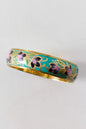 Floral Enamel Bangle Bracelet