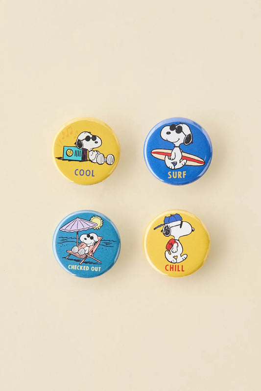 Three Potato Four X Peanuts Snoopy Joe Cool Button Pin Set