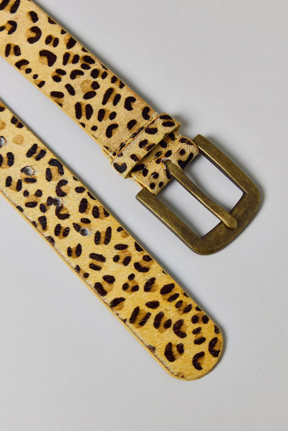 Cheetah Pattern Leather Belt