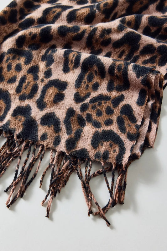 Leopard Pattern Woven Scarf