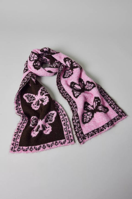 Butterfly Pattern Knit Scarf
