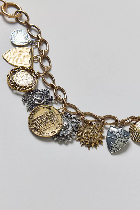 Bewitched Coin Mixed Metal Bag Chain