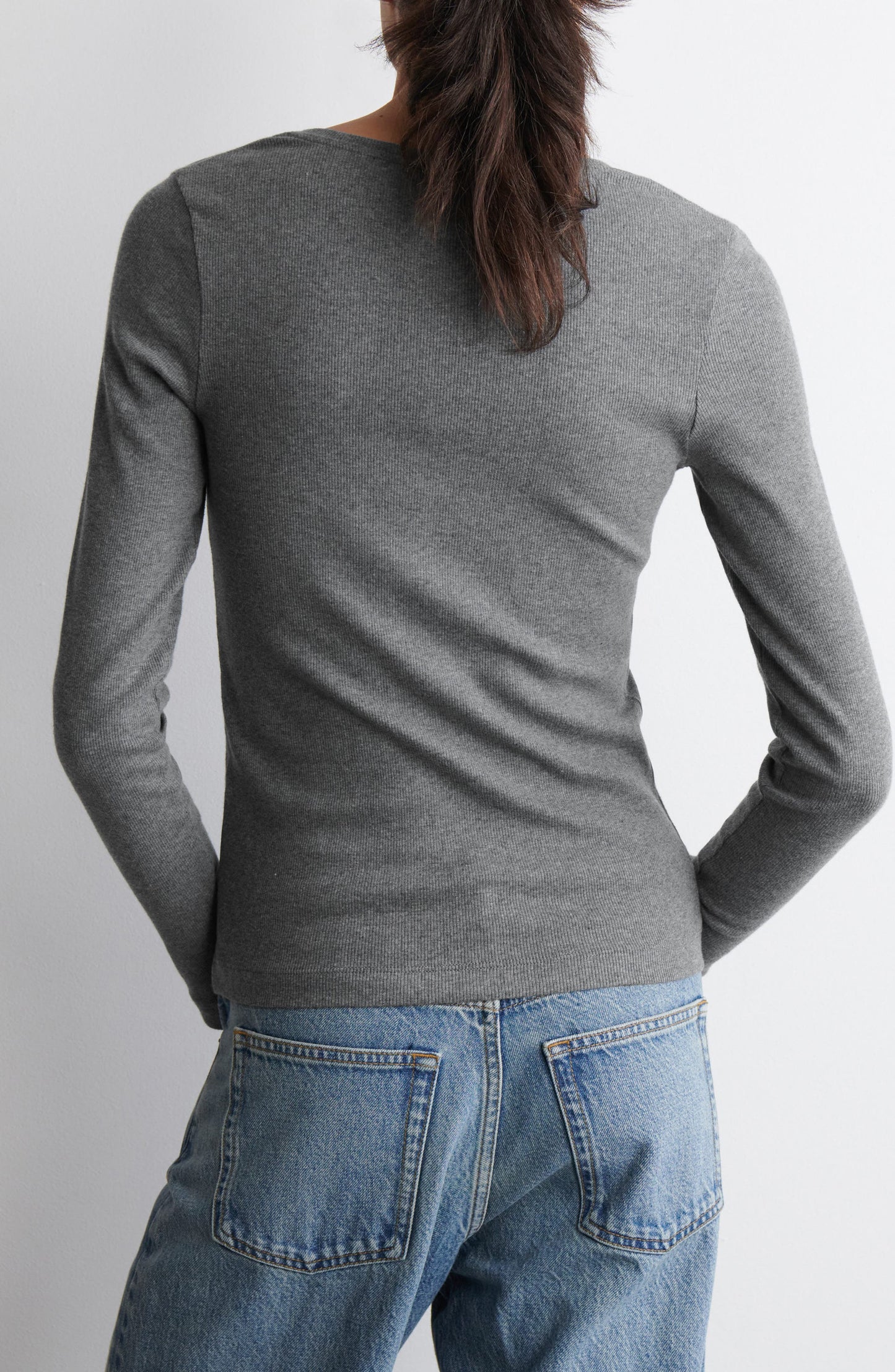 Long Sleeve Stretch Organic Cotton Rib Henley