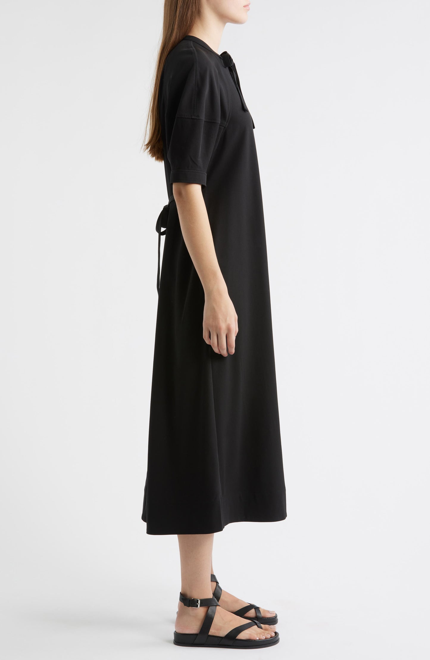 Tie Neck Midi Dress