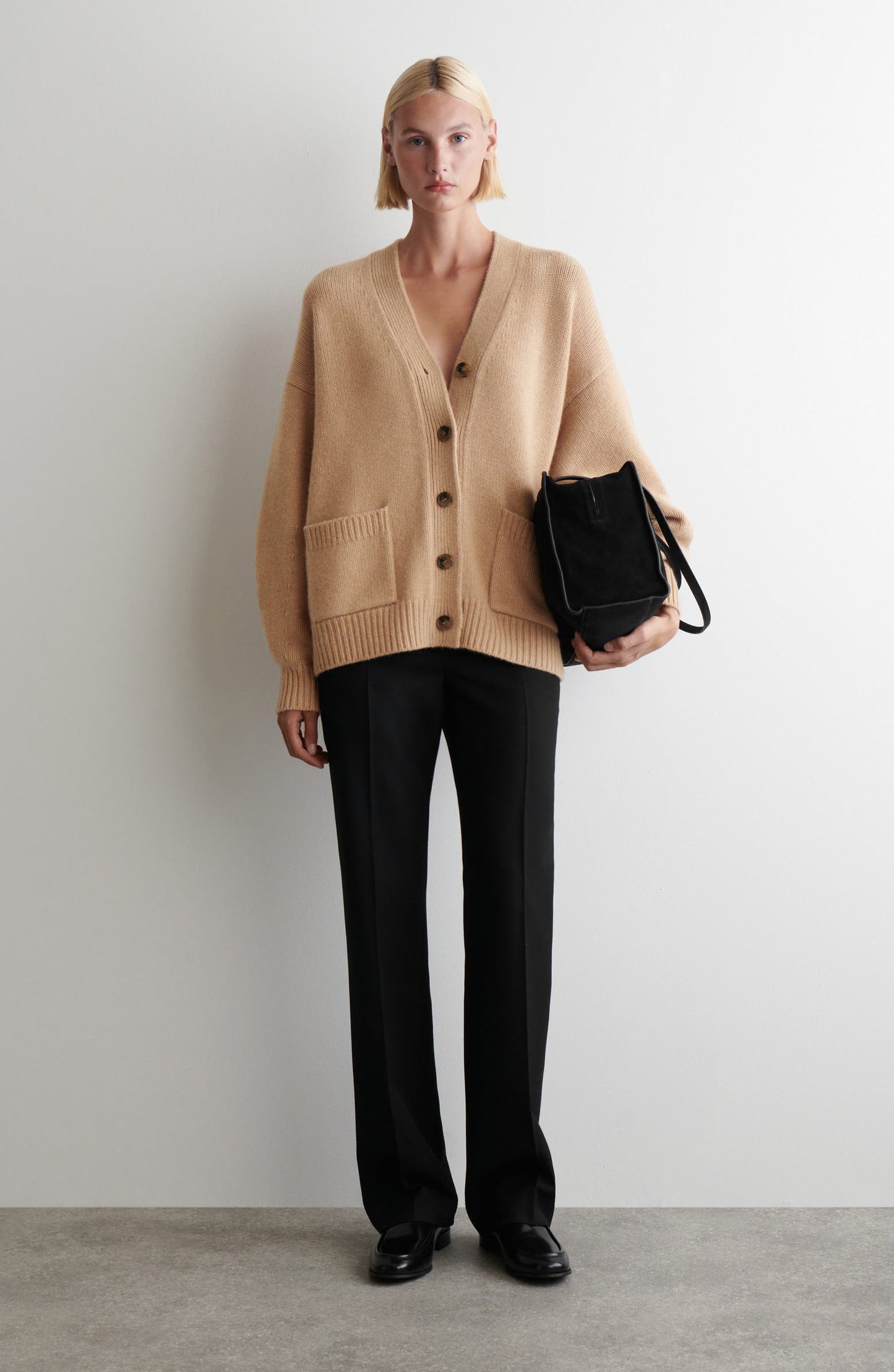 V-Neck Wool Cardigan