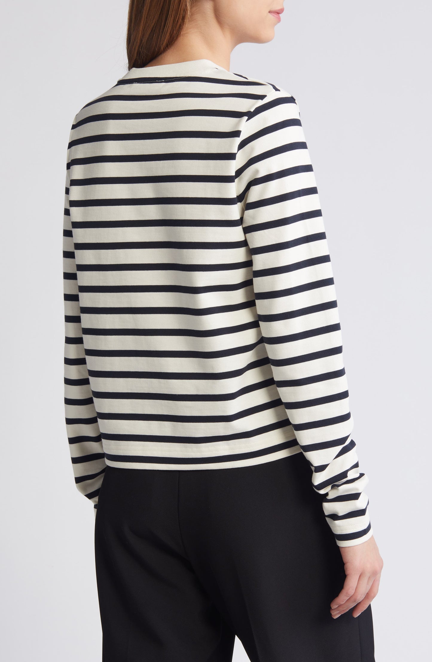 Stripe Long Sleeve Cotton T-Shirt
