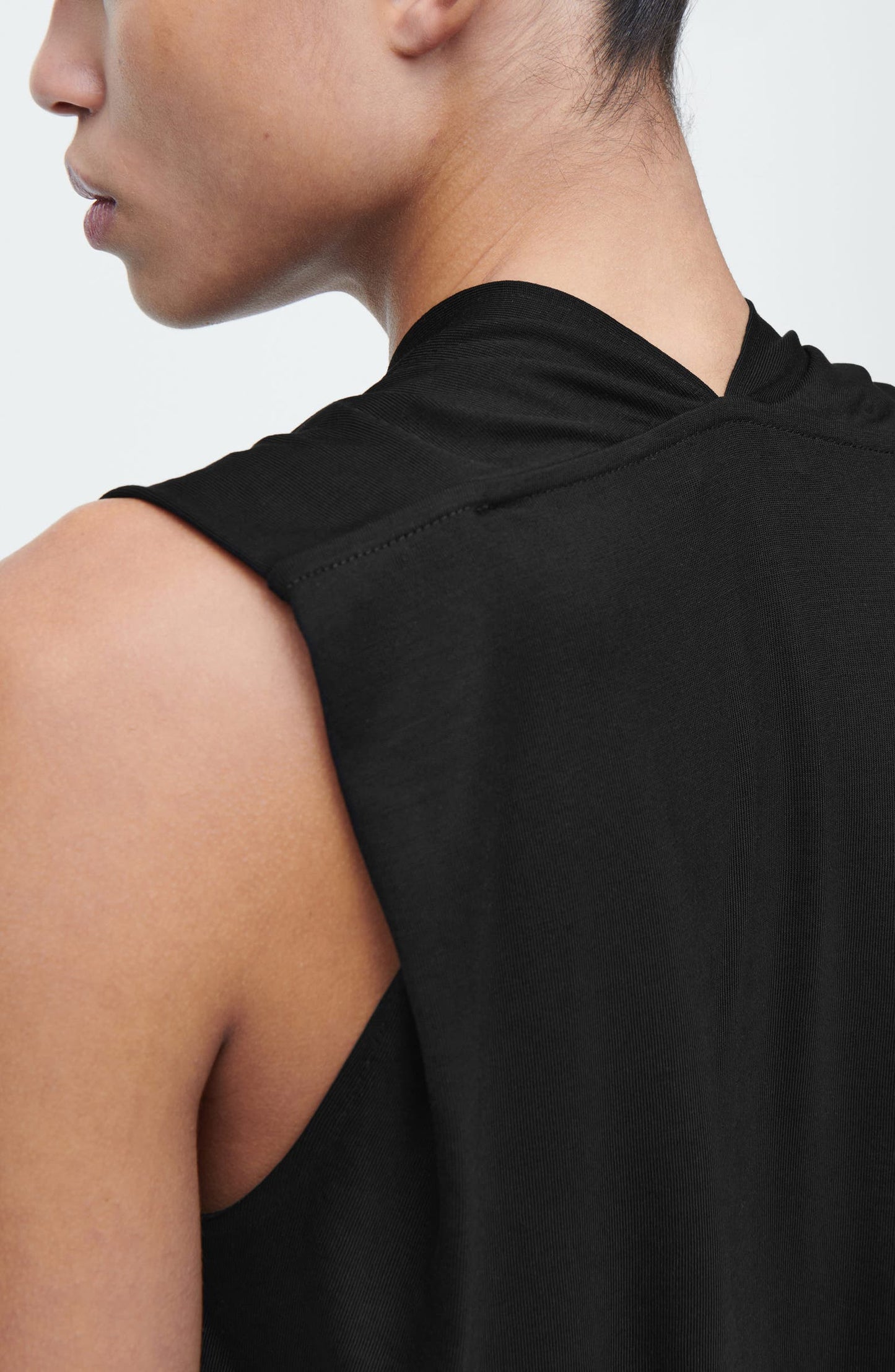 Draped V-Neck Sleeveless Top