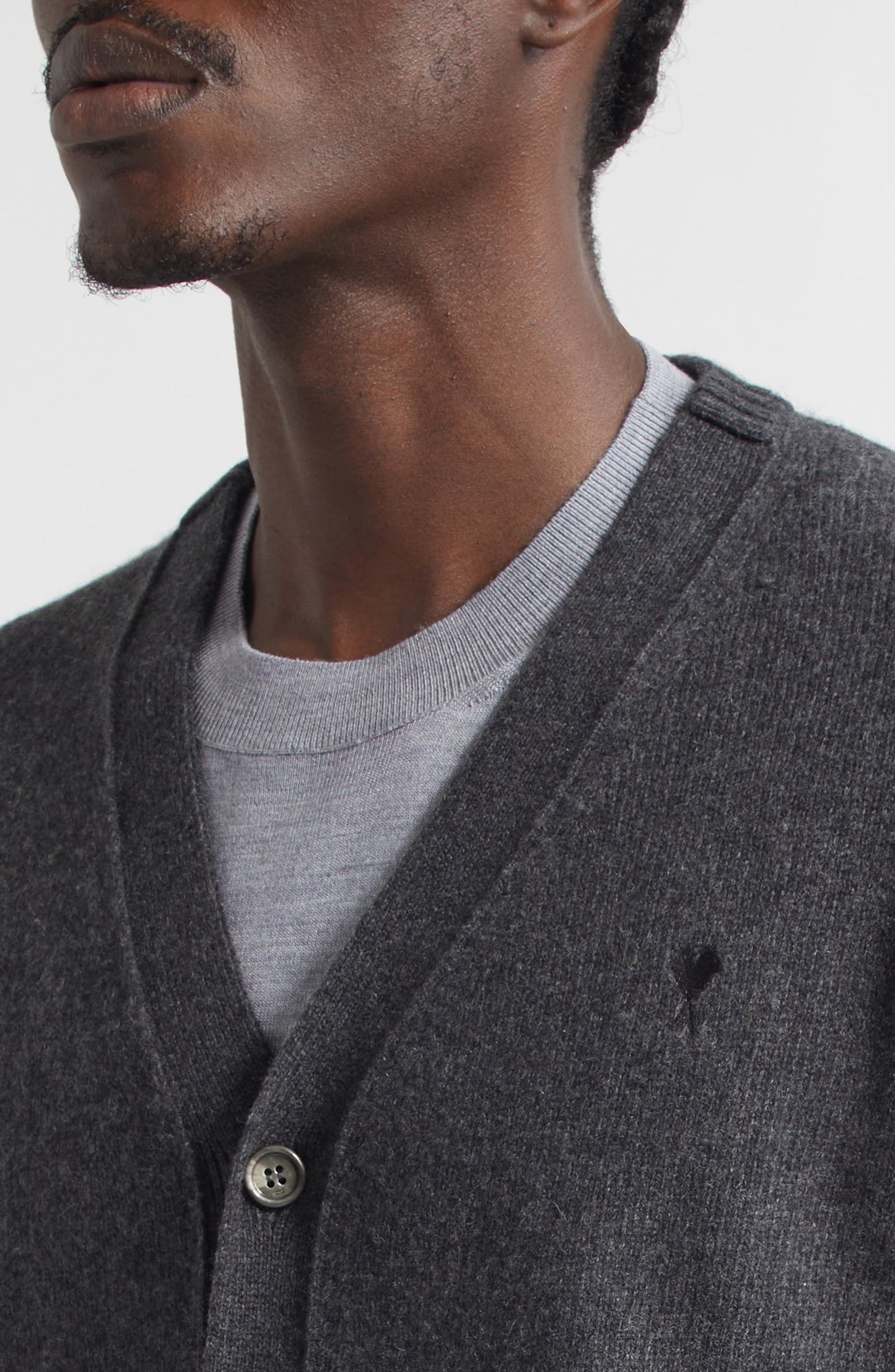 Ami de Coeur Embroidered Cashmere & Wool V-Neck Cardigan