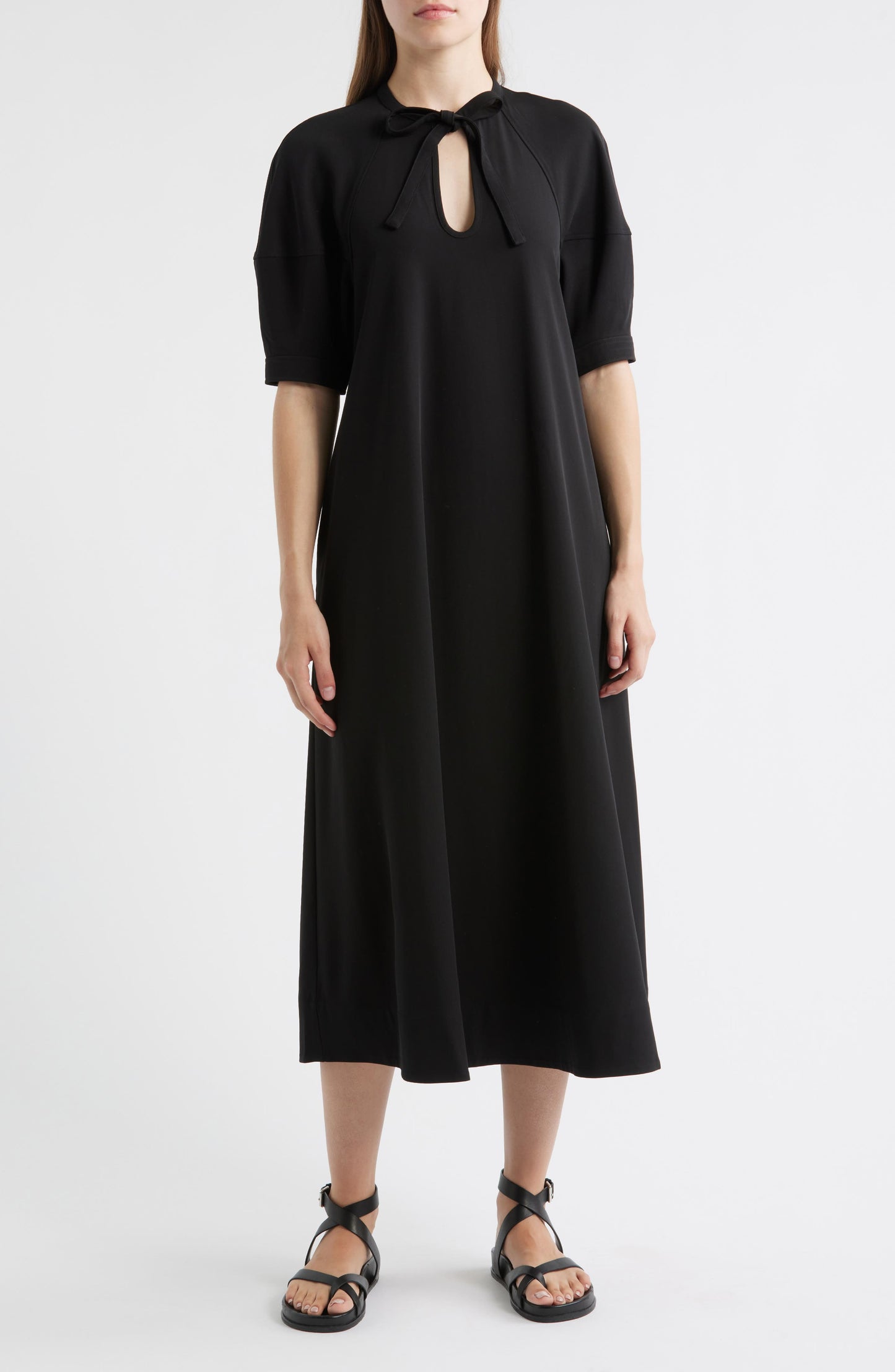 Tie Neck Midi Dress