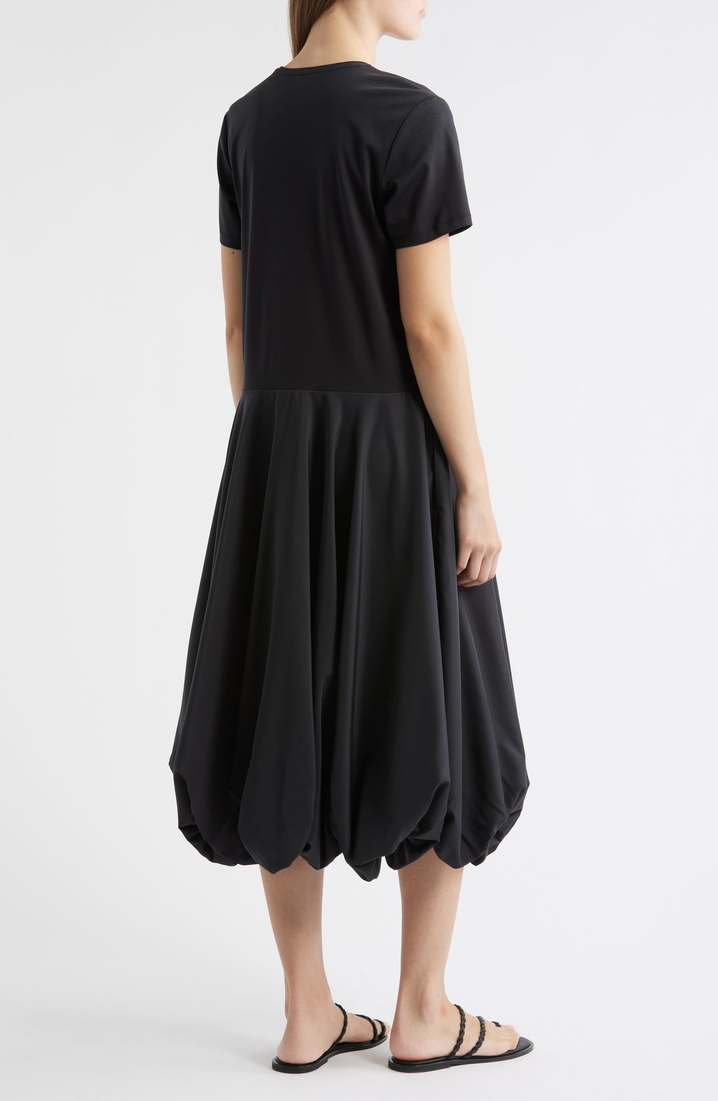 Mixed Media Balloon Maxi Dress