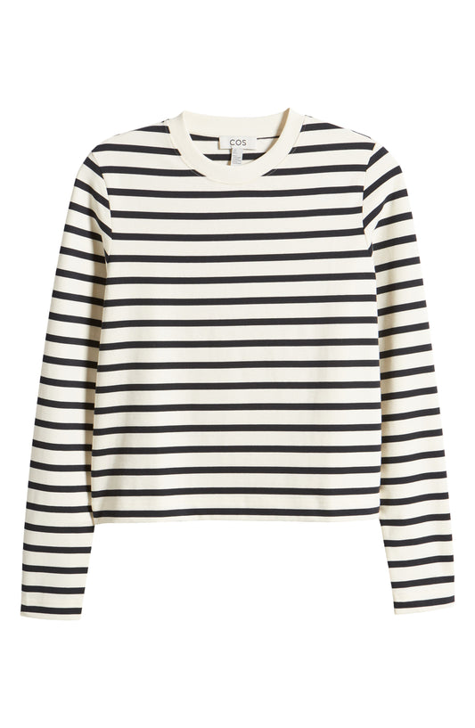 Stripe Long Sleeve Cotton T-Shirt