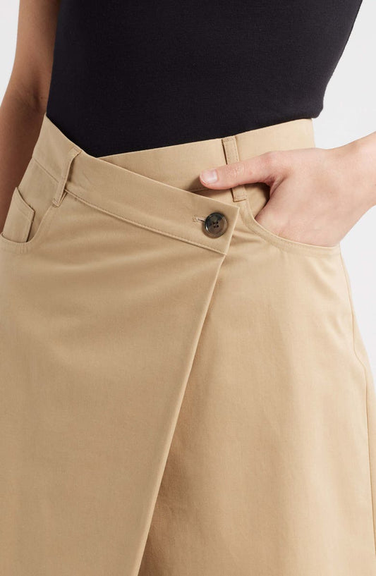Asymmetric Organic Cotton Midi Skirt