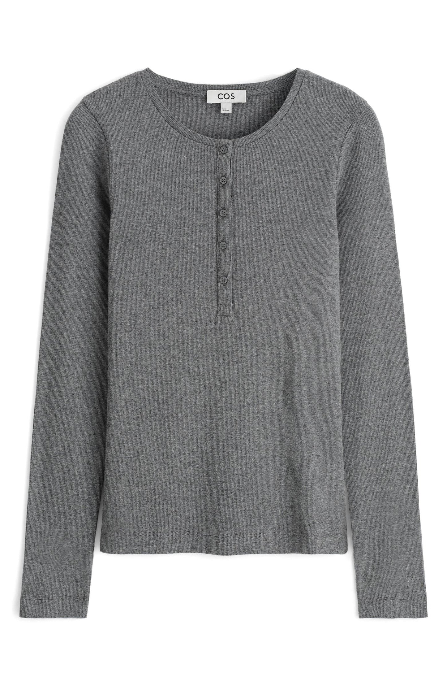 Long Sleeve Stretch Organic Cotton Rib Henley