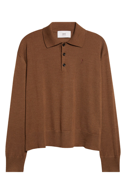 Ami de Coeur Wool & Silk Polo Sweater