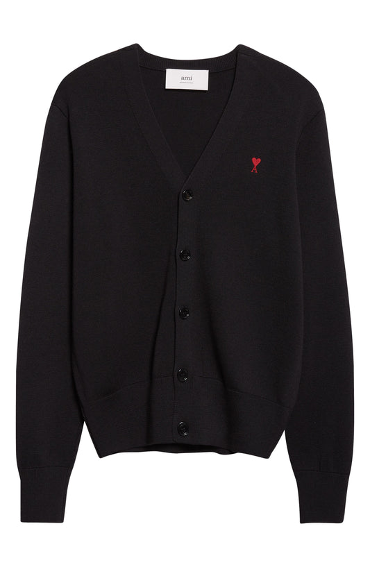 Ami de Coeur Patch Merino Wool Cardigan