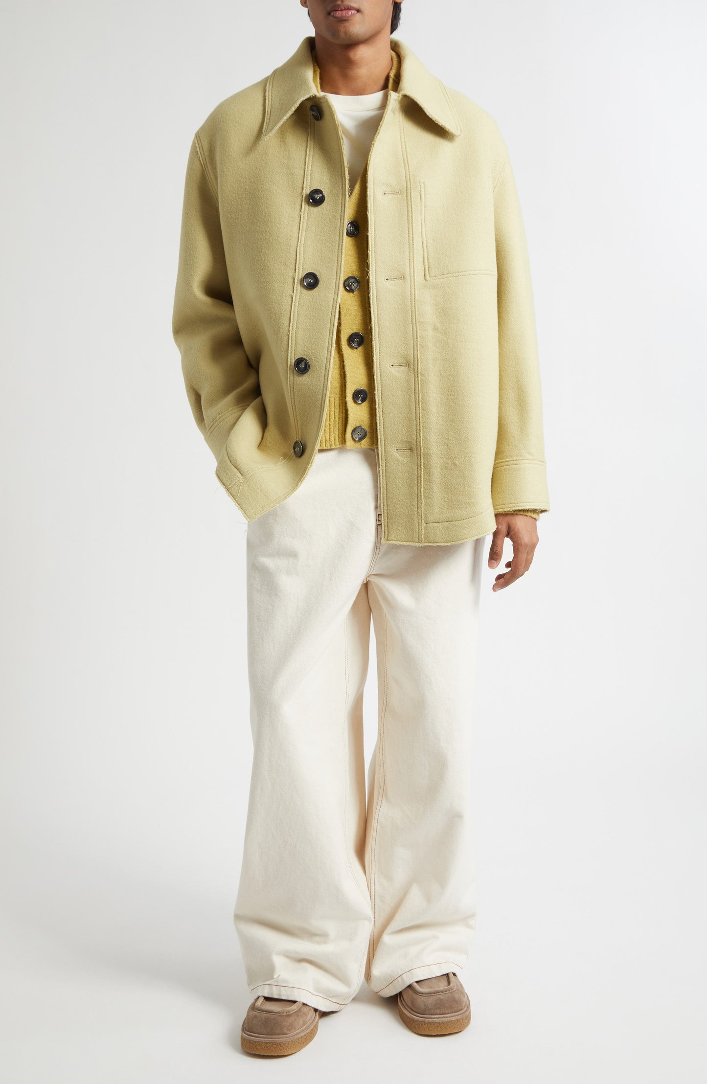 Raw Edge Water Repellent Virgin Wool Jacket