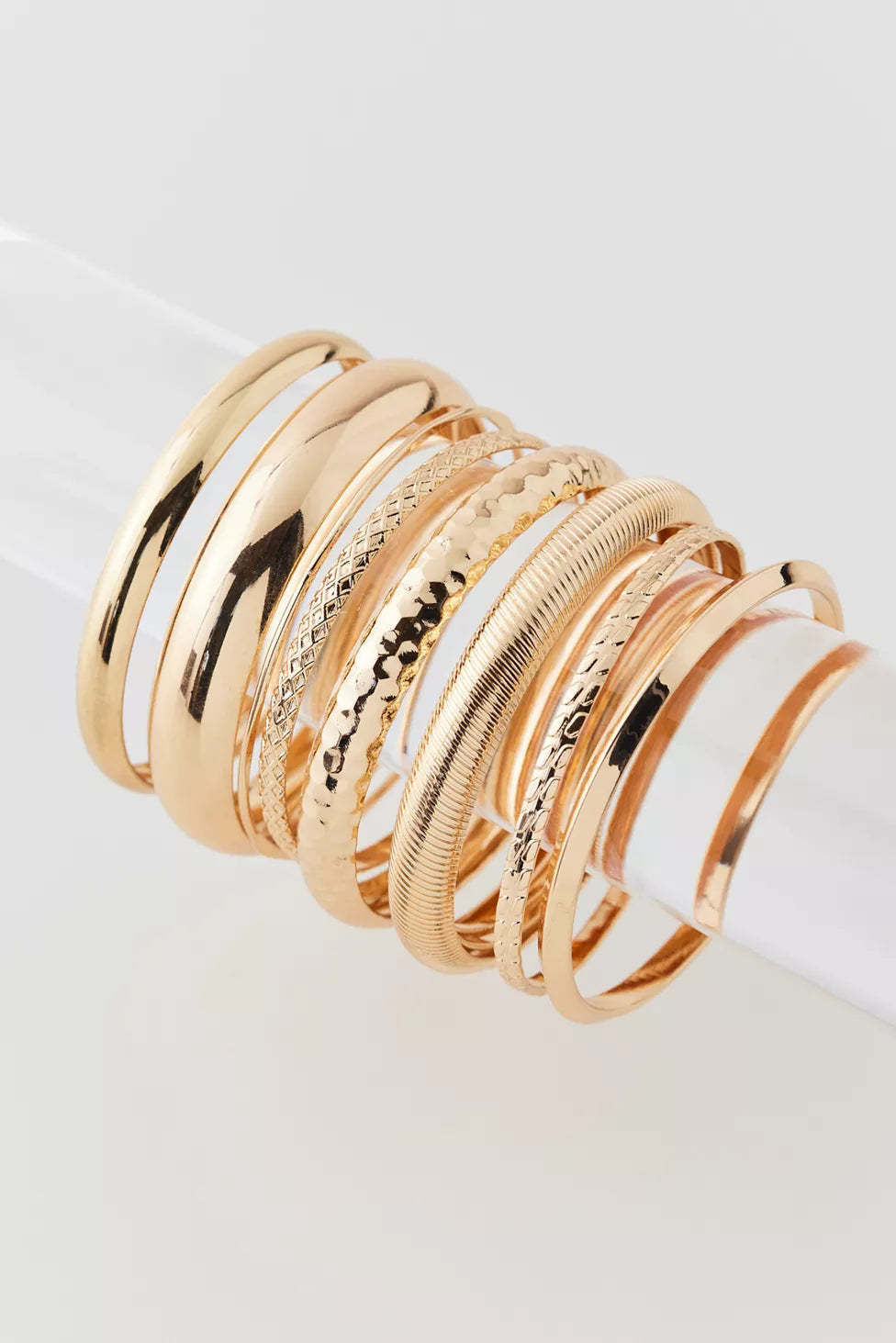 Textured Metal Bangle Bracelet Set