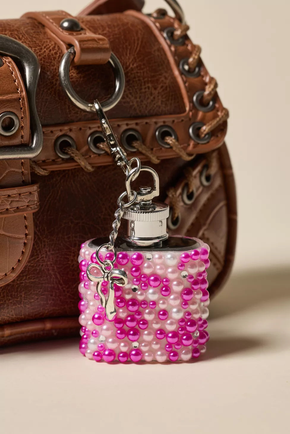 Embellished Charm Flask Keychain