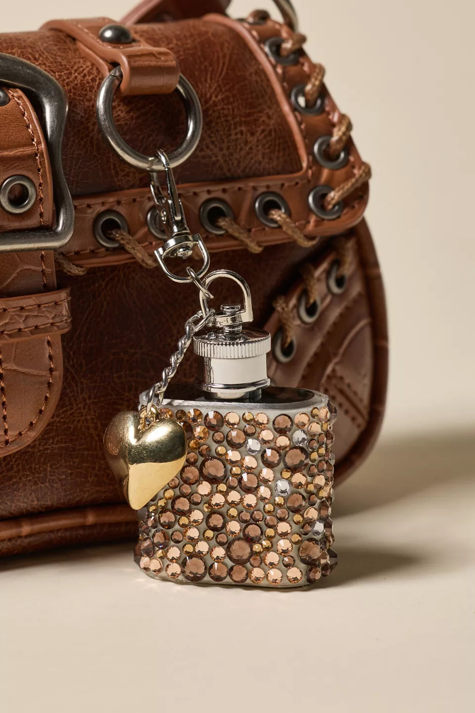 Embellished Charm Flask Keychain