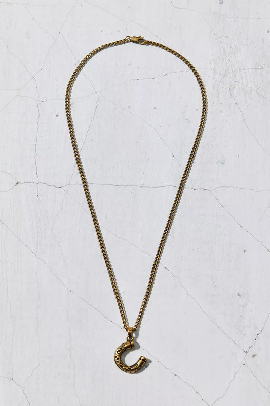 Horseshoe Pendant Stainless Steel Necklace