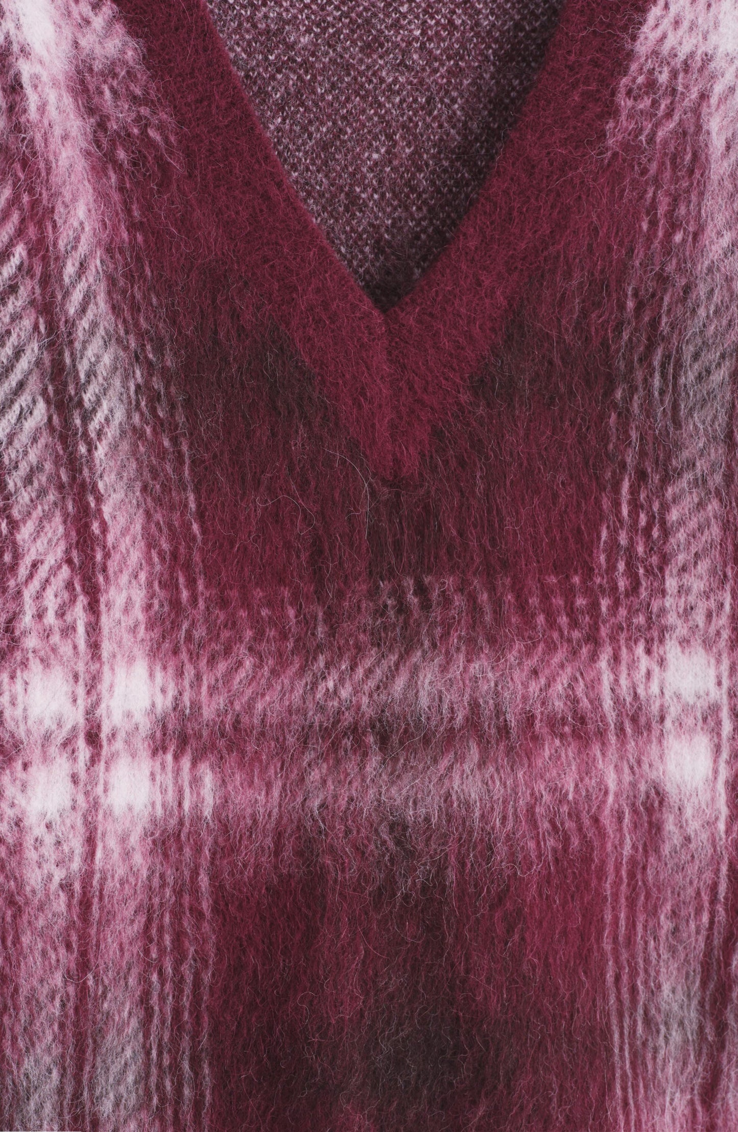 Dorian Check Oversize Alpaca & Wool Blend V-Neck Sweater