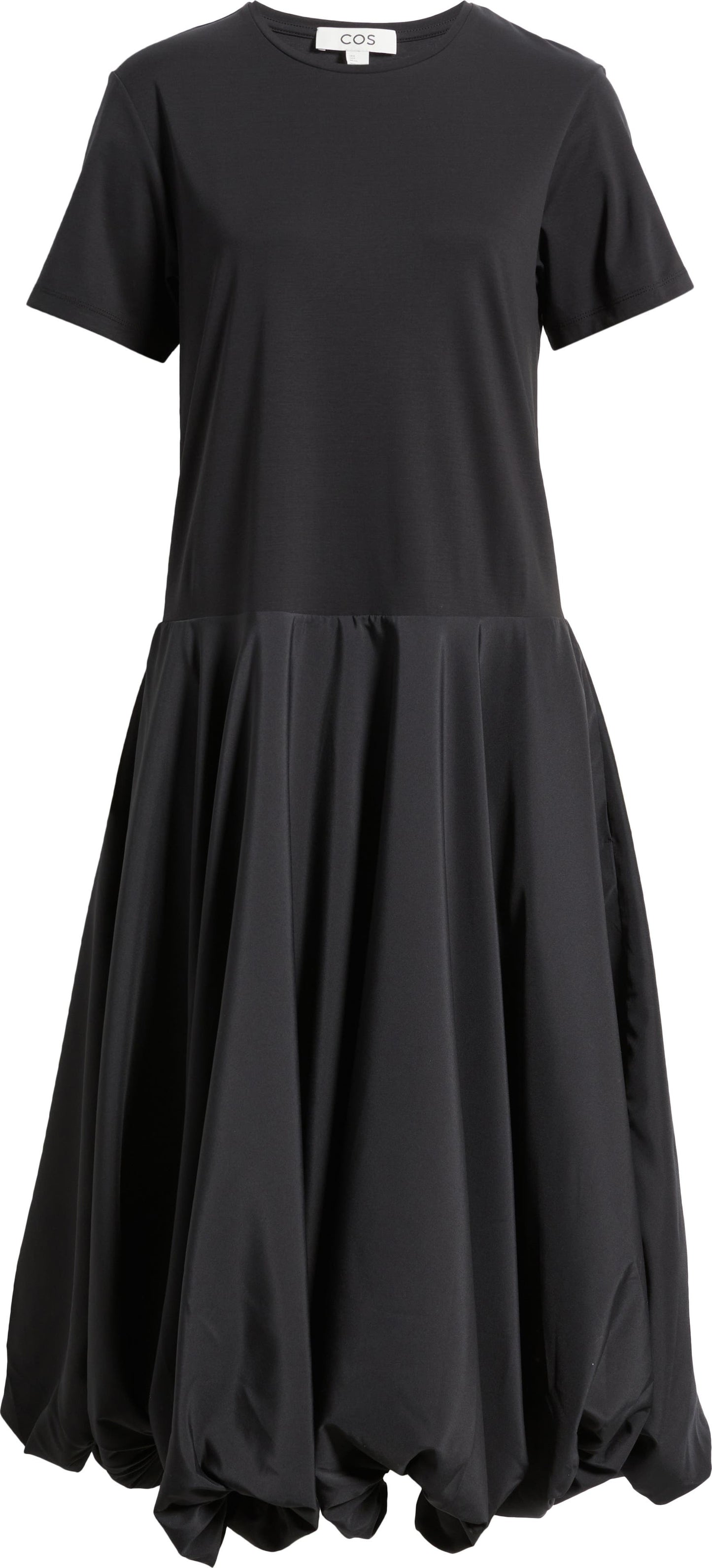 Mixed Media Balloon Maxi Dress