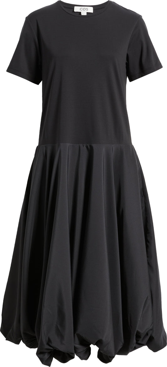 Mixed Media Balloon Maxi Dress