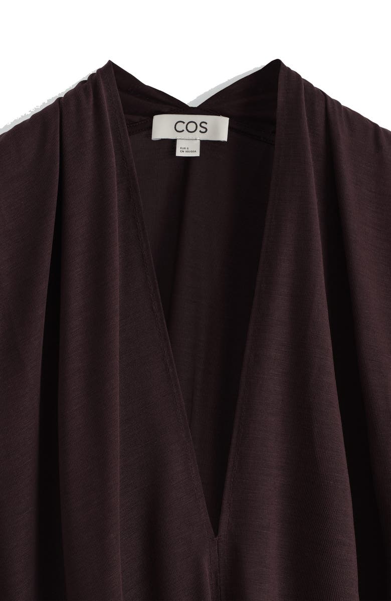 Draped V-Neck Sleeveless Maxi Dress