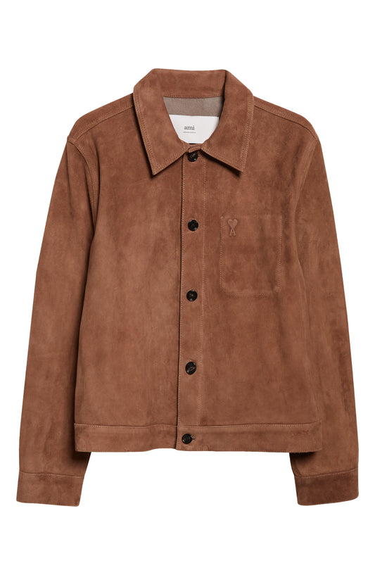 Ami De Coeur Leather Shirt Jacket