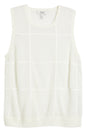 Windowpane Check Cotton Wool & Alpaca Blend Tank Top