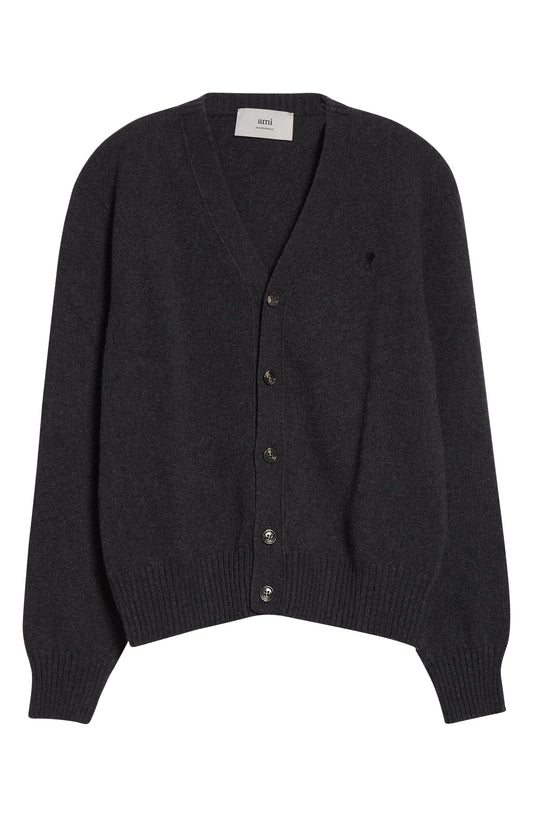 Ami de Coeur Embroidered Cashmere & Wool V-Neck Cardigan