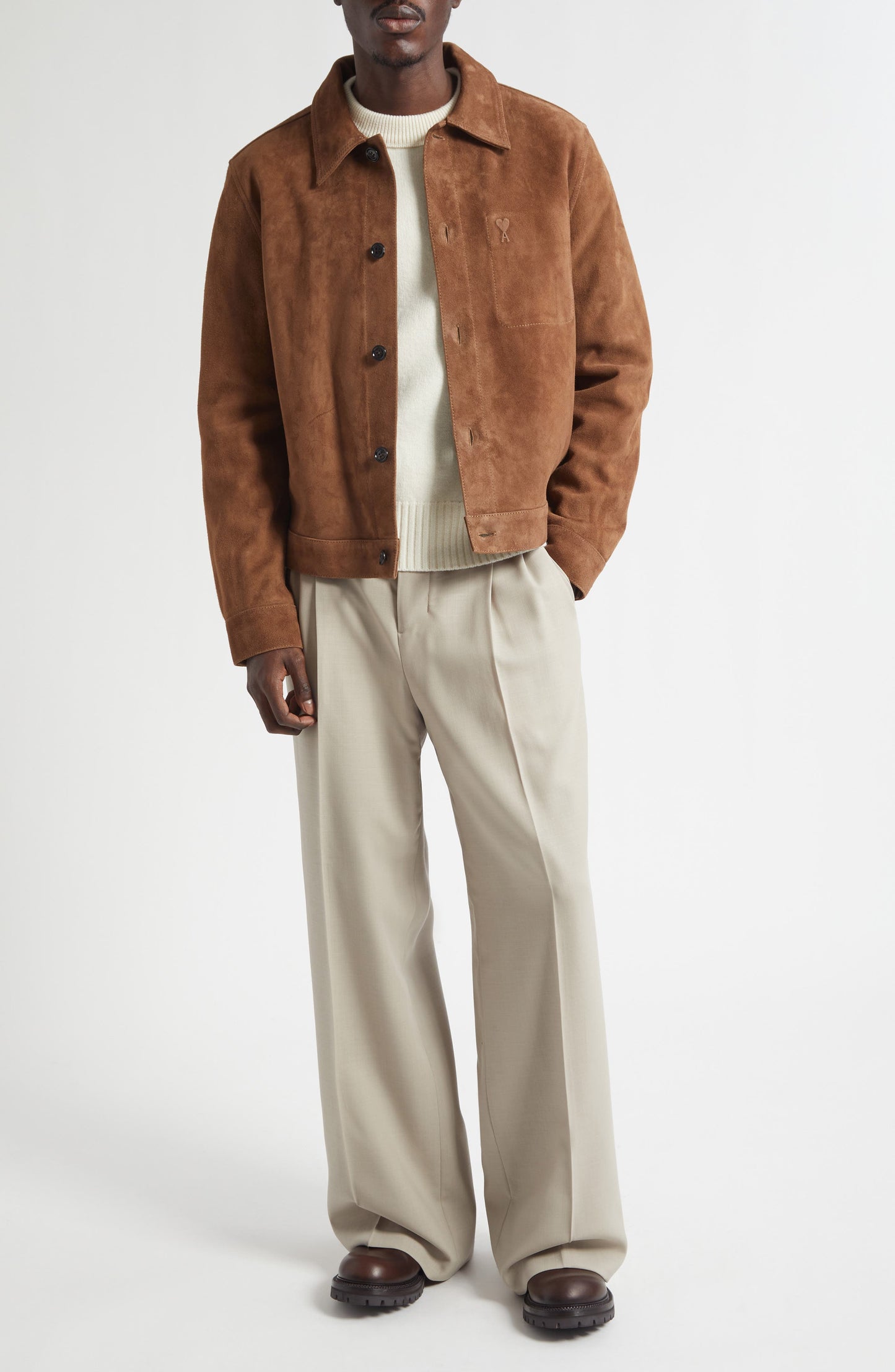 Ami De Coeur Leather Shirt Jacket