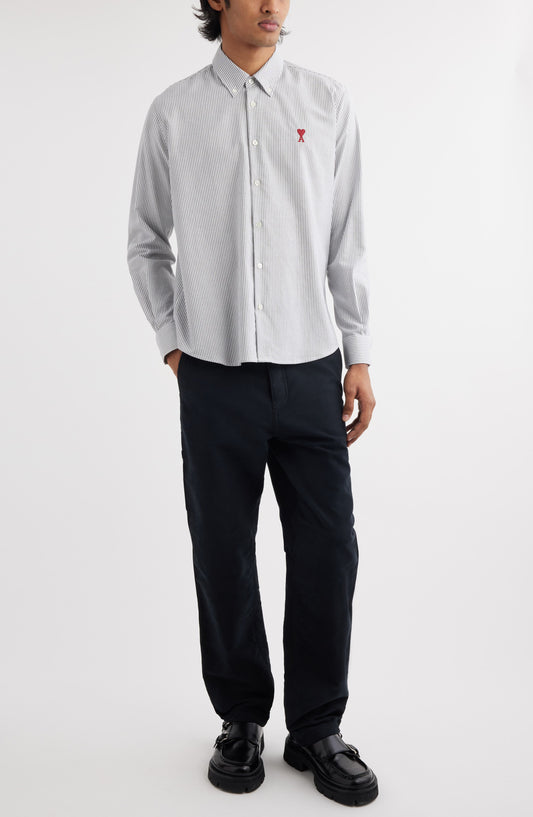 Ami de Coeur Stripe Cotton Oxford Button-Down Shirt