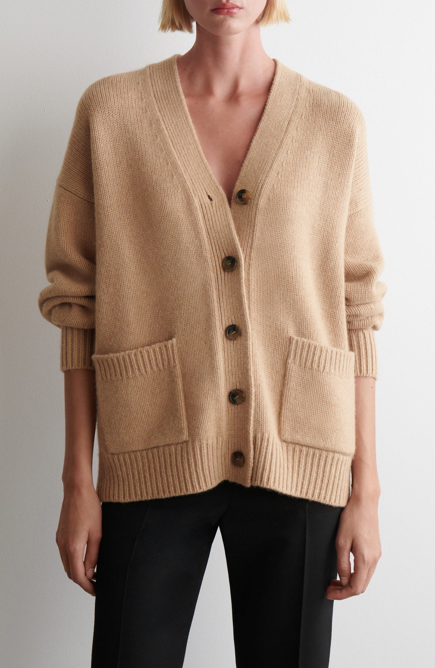 V-Neck Wool Cardigan